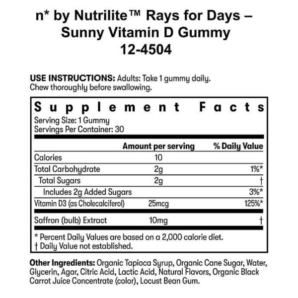 n* by Nutrilite™ Rays for Days – Sunny Vitamin D Gummies - Image 3